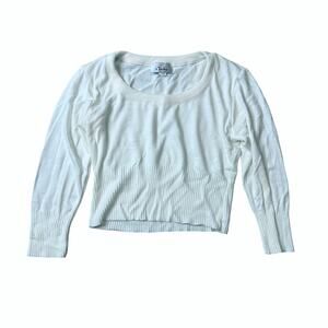 Chesky Vintage White Lightweight Sweater Preppy Women's Medium Cottage Cozy